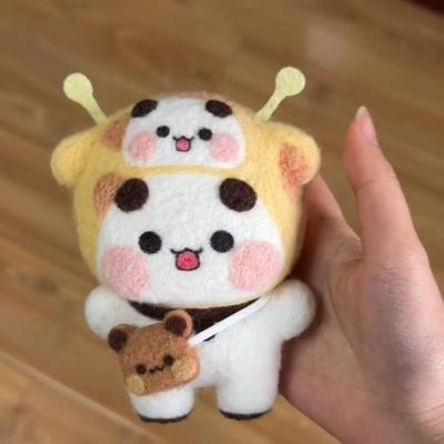 Нетоксичный набор для валяния из шерсти Bubu Dudu, недоделанные куклы, набор для валяния своими руками, панда Иер, ручная работа, подарок своими руками, войлочные поделки Животные