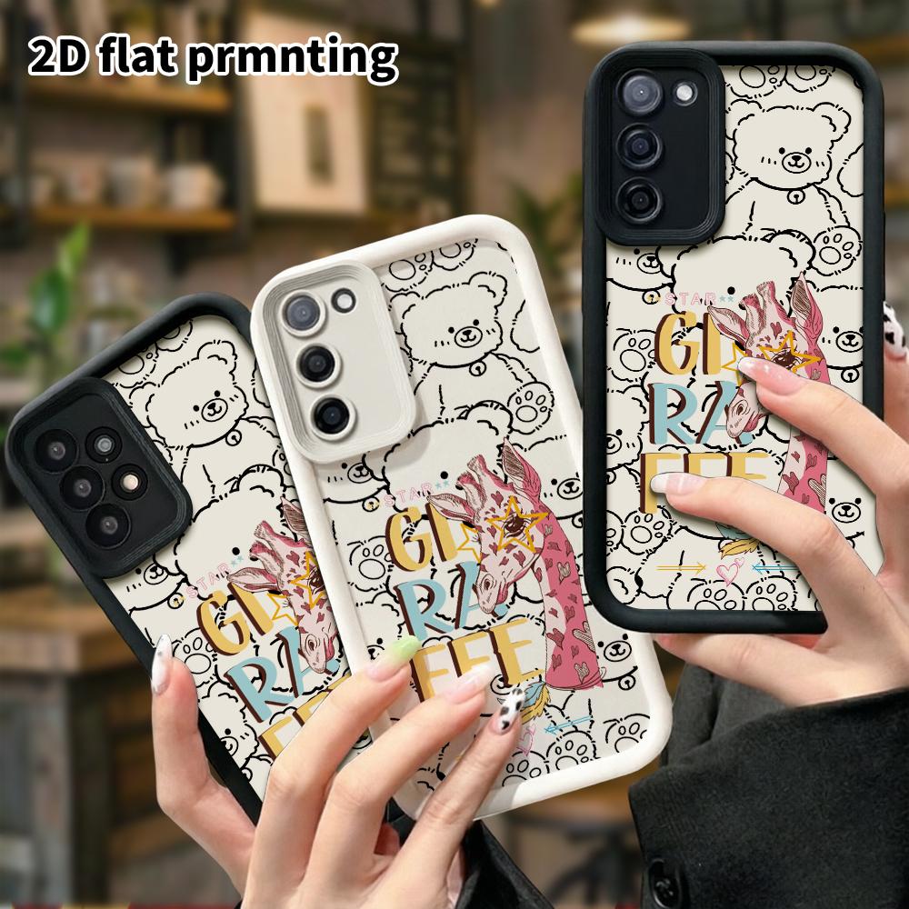 Phone Case: 2D Flat Samsung Galaxy A34 A35 M05 M06 S20 S22 S21 FE Plus 5G Protective Case, Heart Giraffe, Christmas and Halloween Gifts