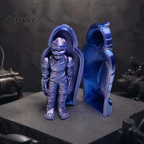 Статуэтка с уникальной текстурой, 3D-печать, набор: саркофаг фараона, мумия, шарнирная фигурка с подвижными суставами, кейс для хранения фигурок, коллекционная