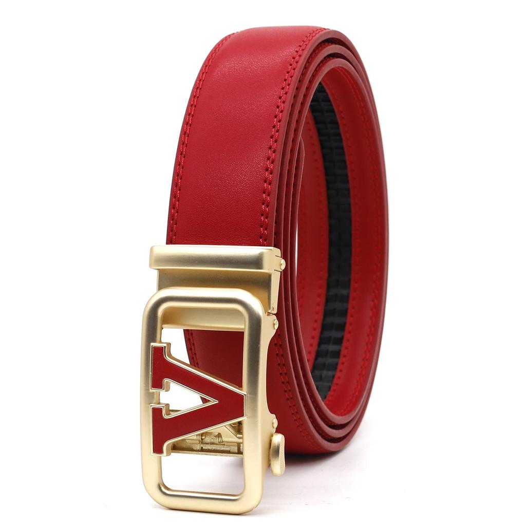 High-End Men's Genuine Leather Automatic Buckle Cowhide Belt - Versatile Fashion Accessory
