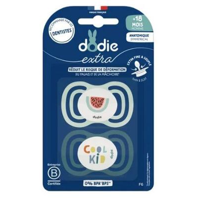 Соски-Dodie Extra 2 Анатомические соски 18 месяцев и старше (Модель : Арбуз/Крутой парень)