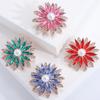 Personalized Crystal Sunflower Brooch Temperament Blazer Sweater Neckline Pin Anti-Light