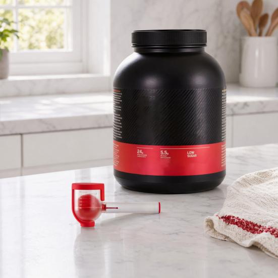 Protein Powder Funnel Container, Portable Supplement Scoop with Cap, No Spill Powder Dispenser, Narrow Bottles Adapter