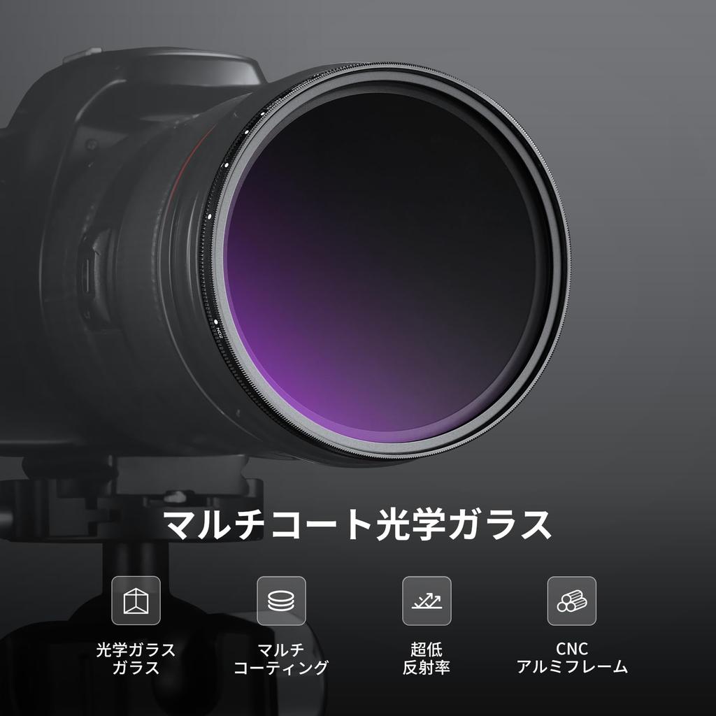 NEEWER 82mm Variable ND Filter with Lens Cloth Neutral Density Adjustable Optical Glass Neutral Density Filter Camera Photography Accessories ND2-32