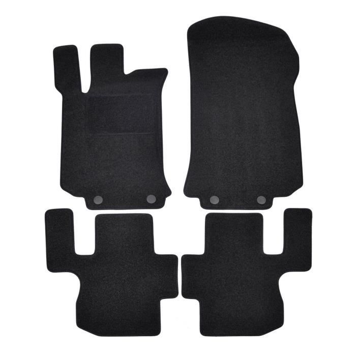 Tapis De Sol - Mercedes - R-class - Velours Noir - 4 Pièces - Ajustement Précis