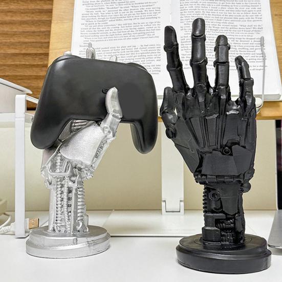 Gaming Controller Holder Stand Basketball Stand Cyberpunk Silverhand Mechanical Hand Desktop Gamepad Headphone Hanger Desktop Decoration Model