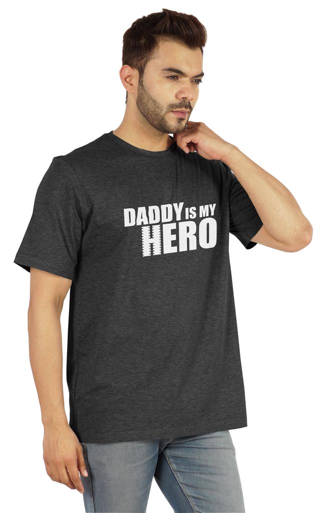 Inkmeso Футболка с графическим принтом для мужчин Футболка Daddy Is My Hero Футболка из джерси Футболка ко Дню отца