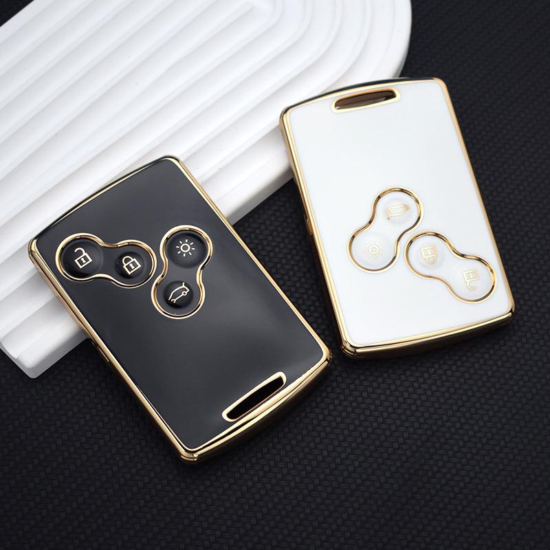 Чехол для ключей из ТПУ с 4 кнопками, брелок для Renault Duster Captur Clio Logan Megane Koleos Scenic Nema Fluence Zoe, аксессуары