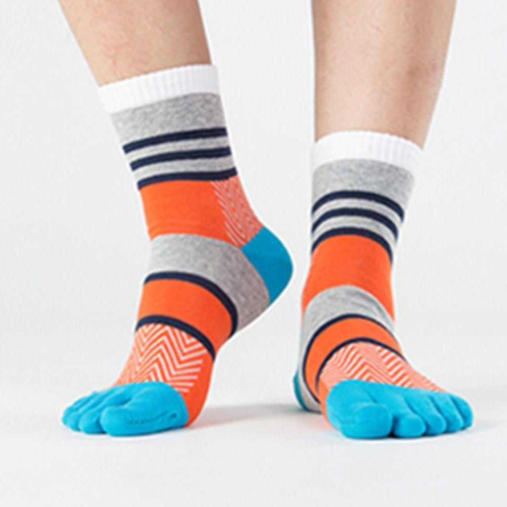 Soft Split-toed Socks Trendy Thick Long Tube Cotton Man Socks Middle Tube Hosiery Five Finger Socks