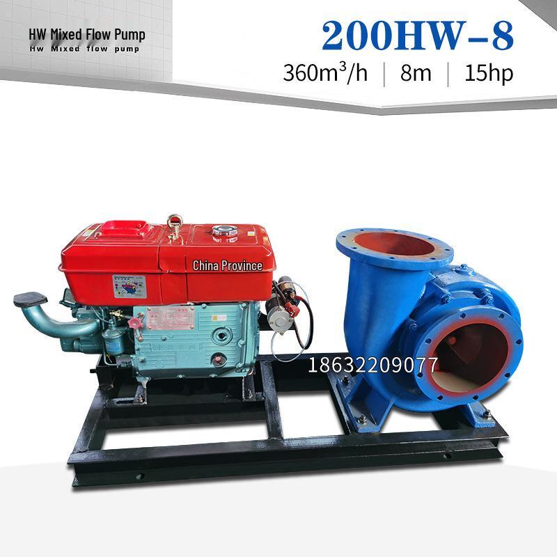 High Head 30kW Diesel Mixed Flow Centrifugal Pump for Agricultural Irrigation - 14 Inch Stainless Steel Water Pump.