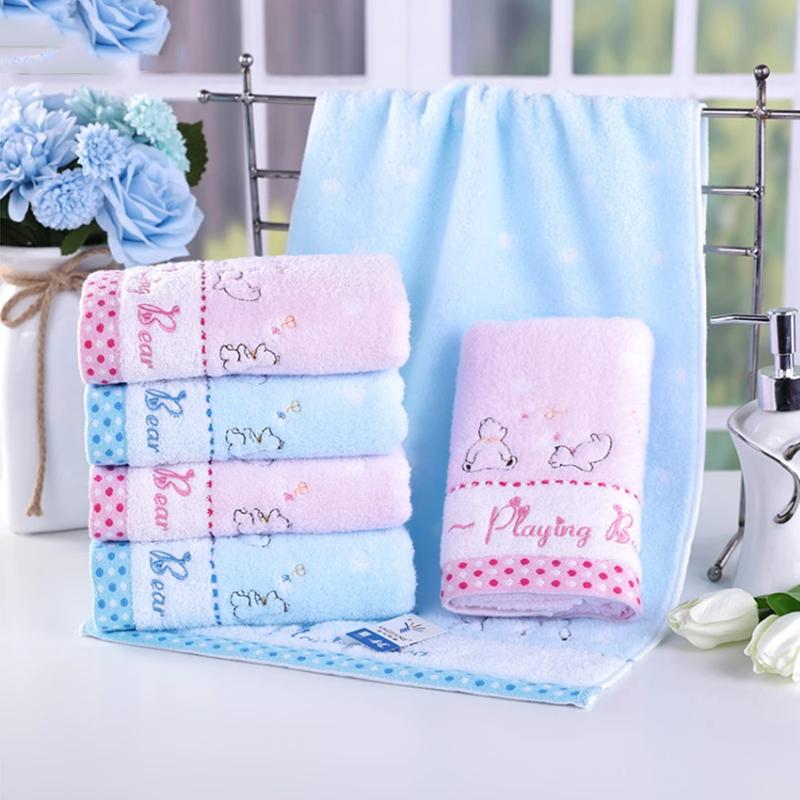 2 Pack of Towels Cotton Couple Embroidered Cotton Face Towel Soft Absorbent Cotton Thick Towel Hand Towel Quick-dry Towel Household Bathroom Towel Set