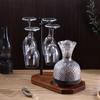 Desktop Wine Glass Holder Modern Wine Glass Storage Solution Wine Glass Rack with 4 Hook & Decanter Tray Enduring