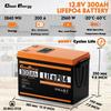 Cloudenergy 12V 300Ah LiFePO4 Battery Pack Backup Power, 3840Wh Energy, 6000+ Cycles, Built-in 200A BMS