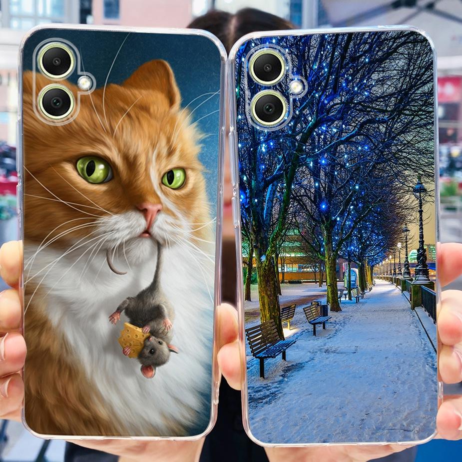 For Samsung Galaxy A05 Case SM-A055F Cute Painted Back Cover Phone Case For Samsung A05 A 05s Galaxy A05s Soft TPU Fundas Bumper