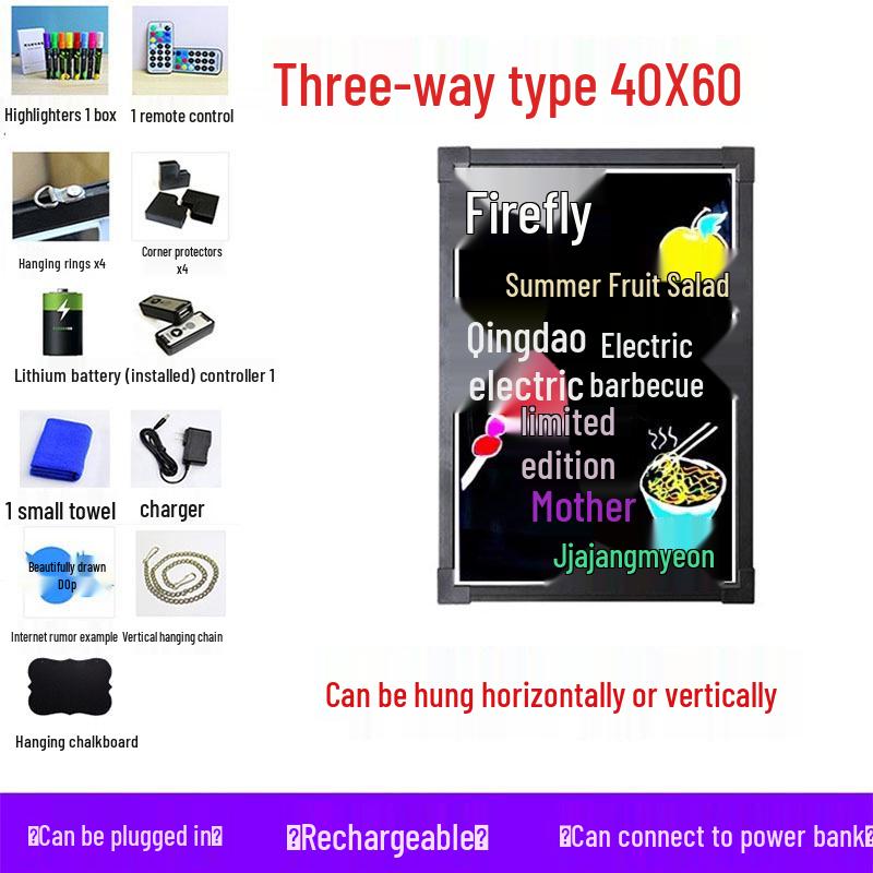 Светодиодная меловая доска - Светящаяся рекламная доска-меню