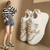 Thick-soled dad shoes women's 2025 new spring and autumn heightening and showing feet small sports shoes breathable, lightweight and versatile casual
