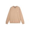 Essentials Solid Logo Loose Round Neck Long Sleeve Sweatshirt Men Tops Khaki FQ1865-200