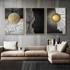 Modern Abstract Golden Black Canvas Painting Wood Texture Nordic Posters and Prints Wall Art Pictures for Living Room Home Decor