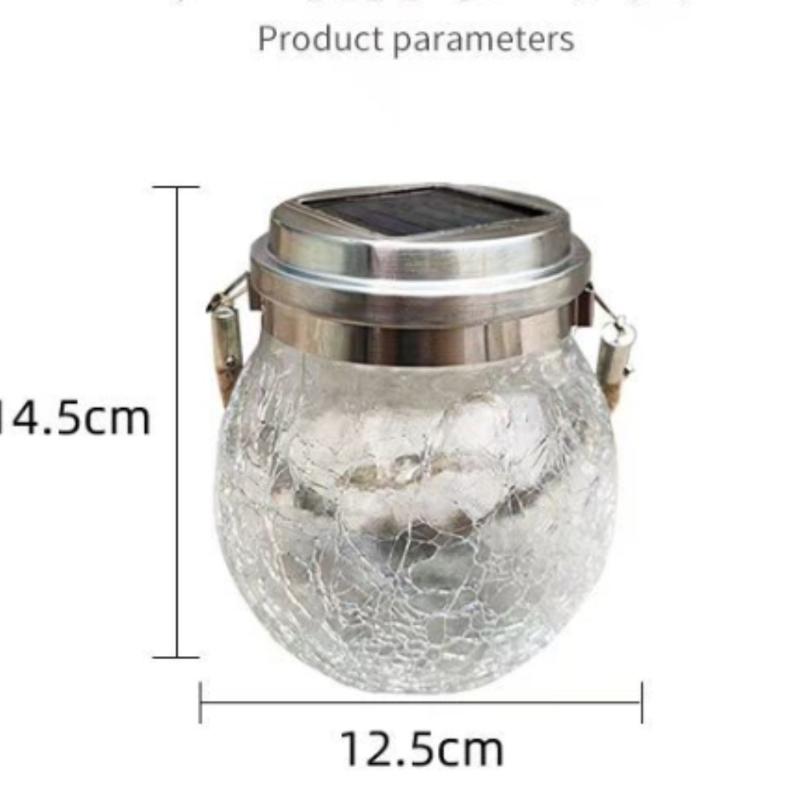 Solar Crackle Glass Hanging Lights Waterproof Colorful LED Fairy Lights Outdoor Garden Villa Yard Atmosphere Decor Landscape Night Lighting