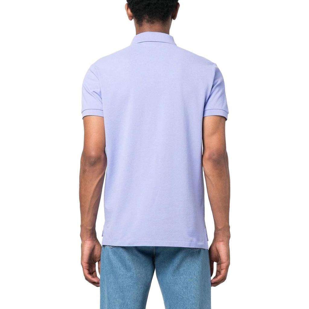 Polo Ralph Lauren SS23 Однотонная рубашка поло с коротким рукавом и вышитым логотипом, мужские топы, фиолетовый цвет 710680784-320