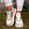 Модные кроссовки Женские цветные кроссовки на шнуровке Дышащие кроссовки Женские кроссовки для кампуса Показывающие стопу Мягкая кожа Повседневная обувь Женская