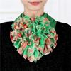 WTEMPO Женские ретро элегантные модные шелковые шарфы с цветочным принтом на все времена года, универсальные повседневные шарфы со съемным воротником