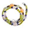 Natural Rutile Quartz Lapis Lazuli Peridot Gemstone Beads Necklace 17" UB-4011 UB-4011