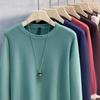 Knit Bottom Solid Color Long Sleeve Sweater Men's Round Neck Sweater Autumn and Winter Large Size Loose Knitted Sweater Keep Warm Top