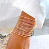 Simple Bracelet for Women Metal Bangle Bohemian Jewelry Accessories Gift Wholesale Multilayer Punk Gold Color