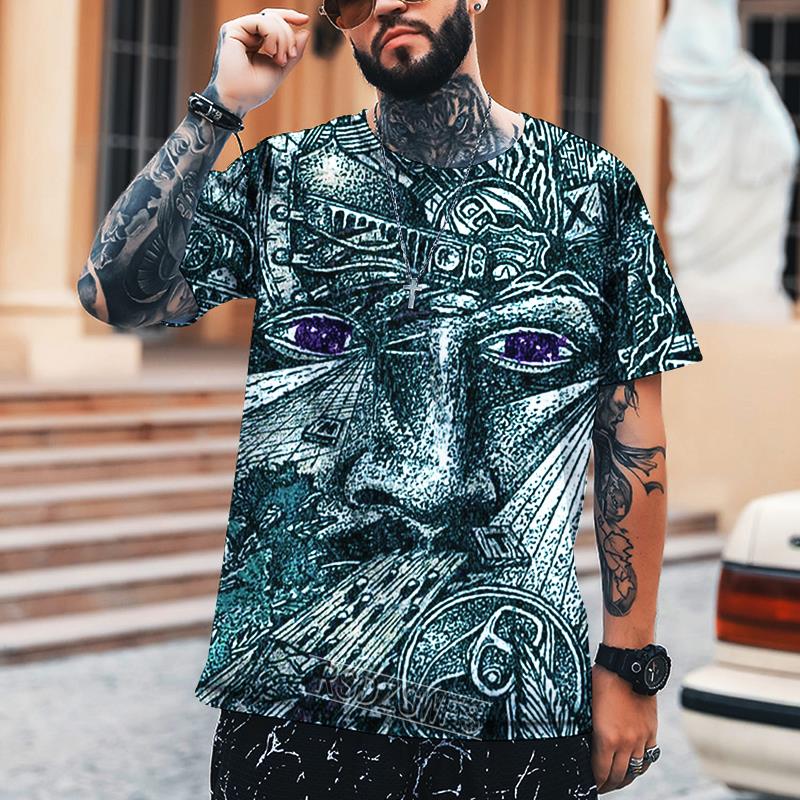 Portrait Mosaic Combination Men's High-end 3D Printed T-shirt 100% Leica Polyester High-end Custom Comfortable Fabric Tees Top