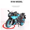 1/9 YAMAHA YZF-R1M Alloy Racing Motorcycle Diecast Metal Street Sports Motorcycle Model with Light Simulation Childrens Toy Gift