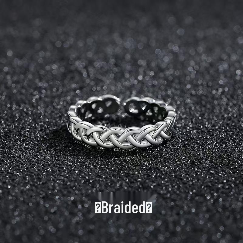 Men's Adjustable Retro Hip-Hop Index Finger Ring - Open, All-Match Single Trend Ring