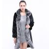 2023 European & American Faux Fur Long Mink Coat with Fox Fur Collar