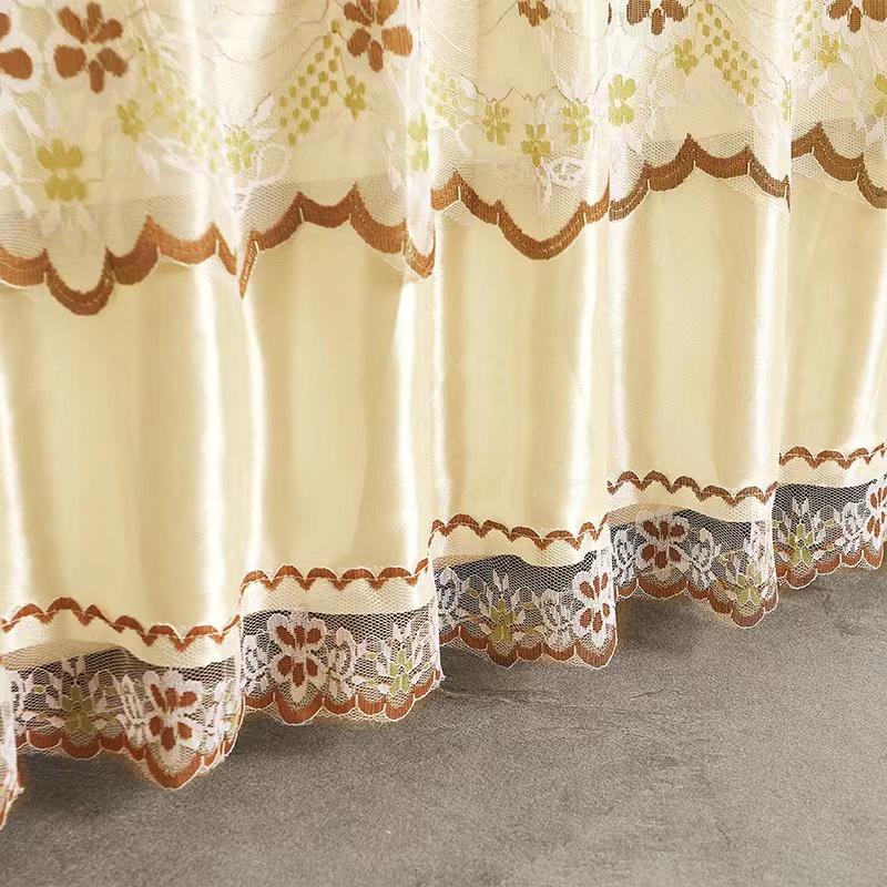 Комплект из 3 предметов, мягкая кружевная юбка, покрывало размера King Queen, сплошной цвет, роскошное романтическое покрывало принцессы с наволочкой