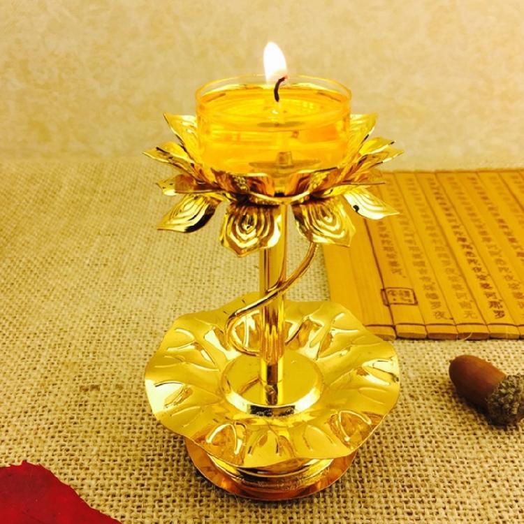 4Inch Flower Leaf Candle Holder Candle Stand Butter Lamp Holder Suitable for Home Ornamentation and Festival Occasion