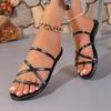 Мода 2025 Новые летние женские сандалии Повседневные плоские сандалии Универсальная модная обувь Удобная обувь на плоской подошве для отпуска