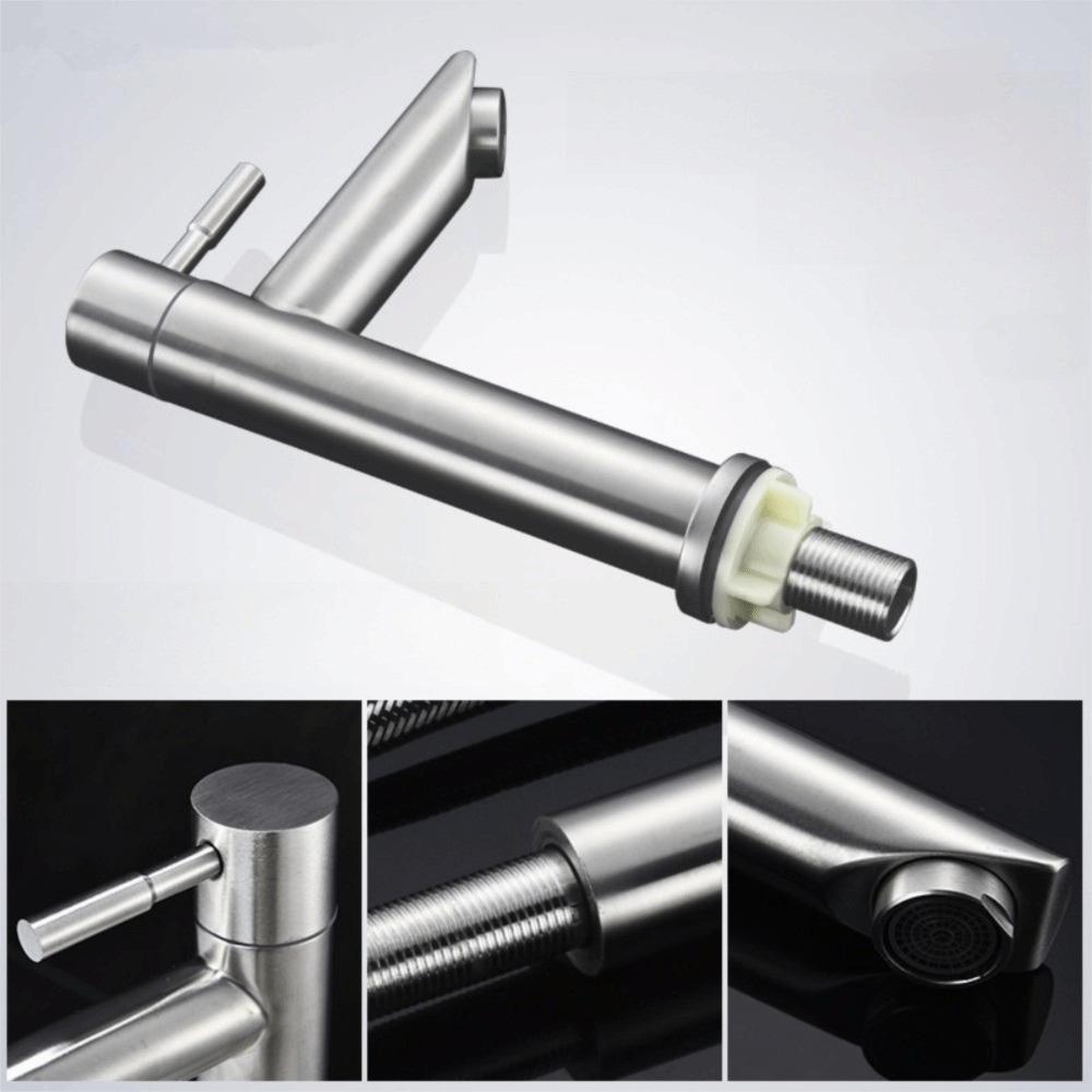 Single Handle Bathroom Basin Faucet Sink Tap Bathroom Faucet Stainless Steel Water Tap Balcony