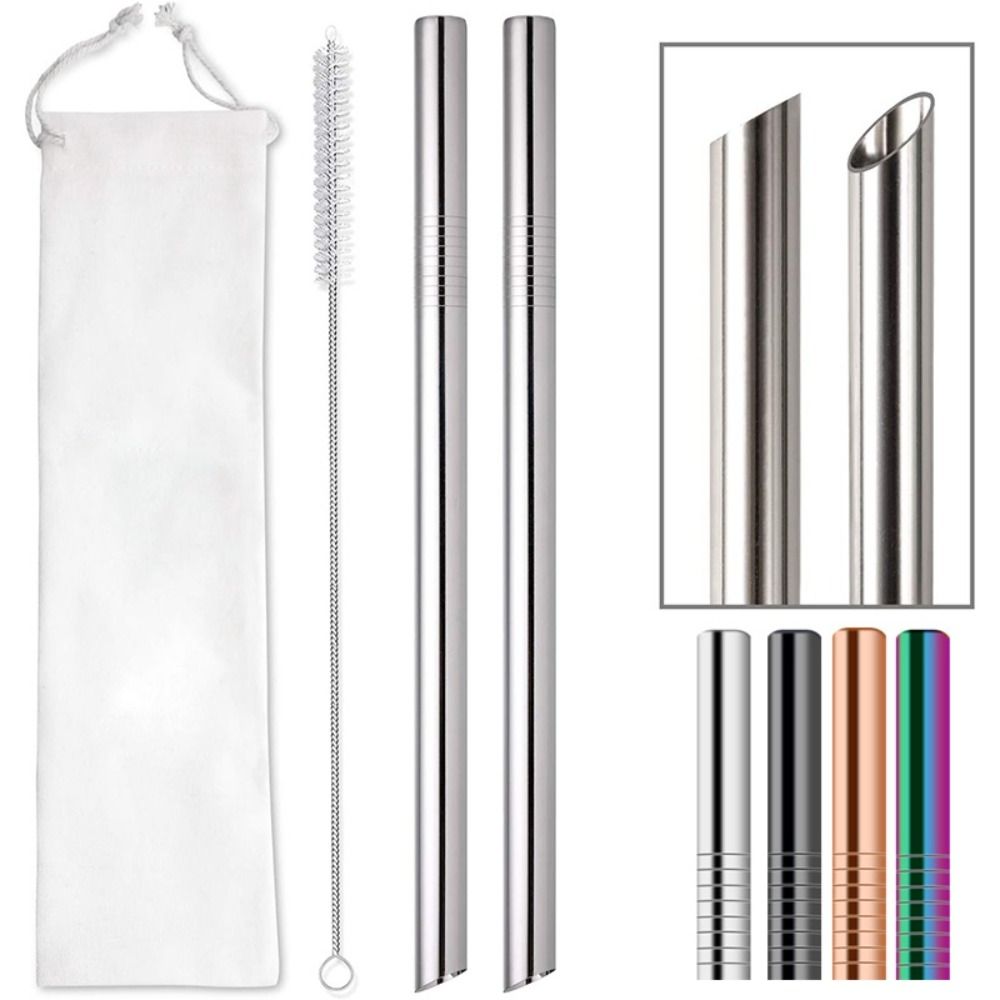 304 Stainless Steel Metal Straw 12mm Cold Drink Tube Stir Tube  For Bubble Tea Tapioca Pearl
