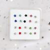 Silver 20PCS Fashion Stainless Steel Jewelry Nose Rings Gems Flower Body Piercing Nose Studs Ring