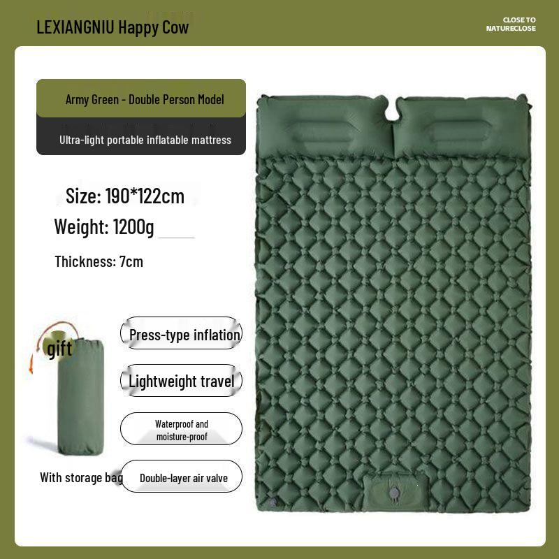 New Model Automatic Outdoor Camping Air Mattress with Built-in Foot Pump – Moisture-Proof and Portable