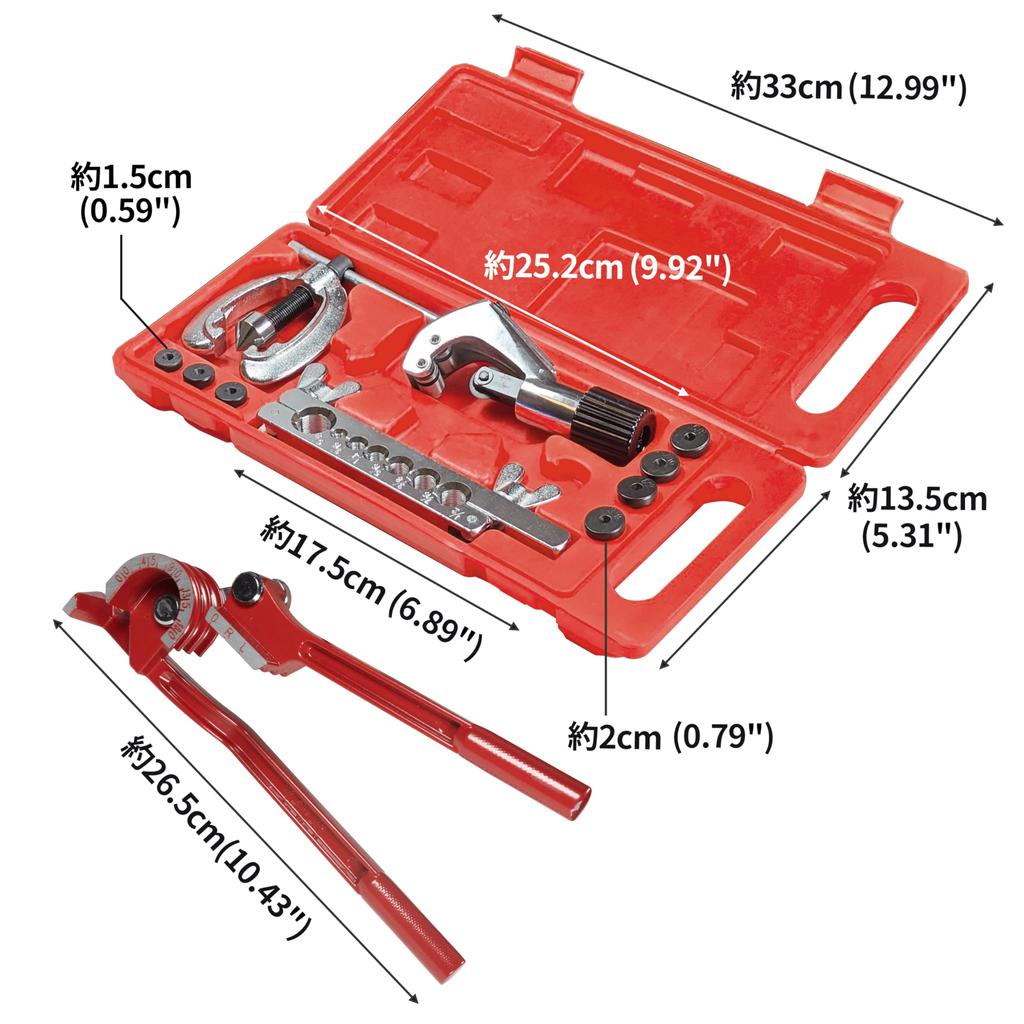 ВФС(р) Трубогиб, Набор для двойной развальцовки, Инструмент для гибки медных труб, 0-180°, 1/4", 5/16", 3/18
