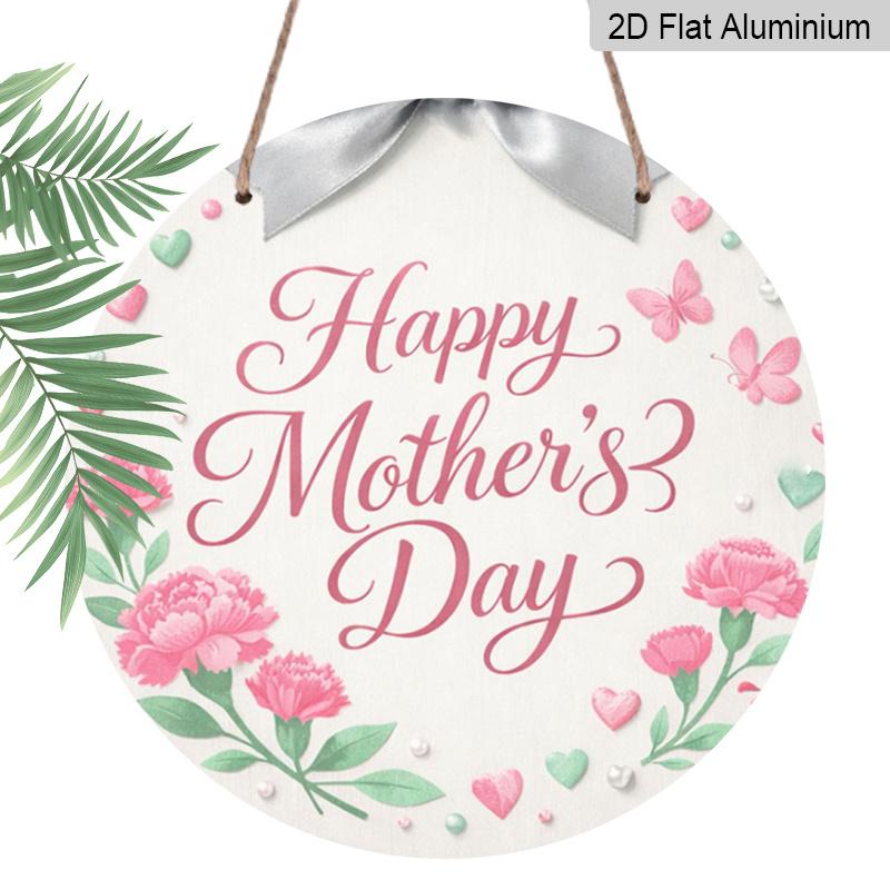 2D Flat, Aluminum Metal Sign Mother's Day Commemorative Plaque - an Elegant And Heartfelt Gift with "for Mom" Inscription, 20X20Cm(7.87Inch) Desktop