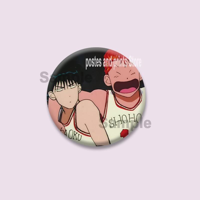 Anime Hanamichi Sakuragi Kaede Rukawa Coin Badge Cartoon Role Playing Brooches on Backpack Jewelry Pins Accessories Friend Gifts