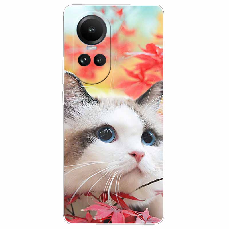 Чехол для Oppo Reno 10 5G CPH2531 Силиконовый Расписной Кот Животные ТПУ Мягкий Мраморный Coque для Oppo Reno10 Pro 5G CPH2525 Чехол для Телефона