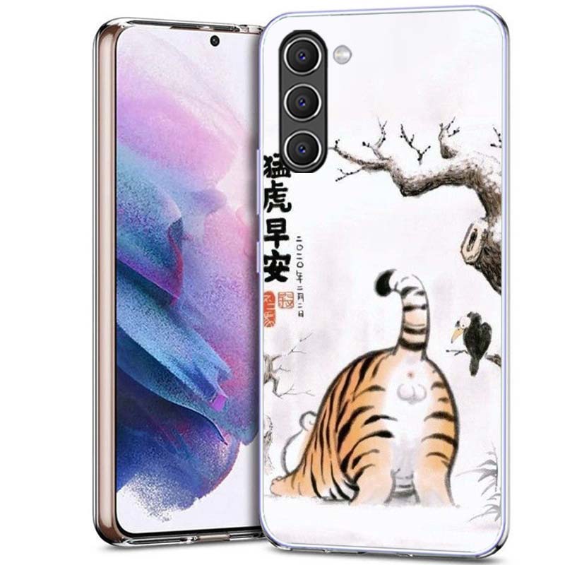 Мультяшный толстый тигр Чехол для телефона для Samsung A17 A37 A57 A55 A35 A25 A15 A54 A14 A24 A34 A13 A23 A33 A53 A07 A05S A04S A03 A73 Galax