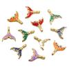 Ocean Style Mermaid Tail Pendant, Gold Plated Stainless Steel, 6 Colors, 16x18mm - DIY Handmade Jewelry Accessory.