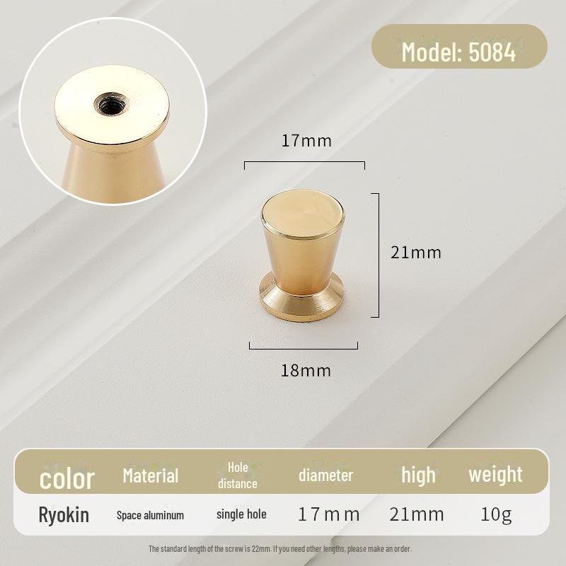 Золотая круглая ручка для ящика класса люкс с одним отверстием для современных простых шкафов