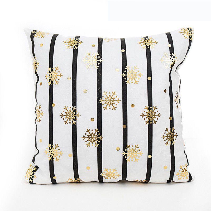 Luxurious Christmas Pillow Case Glitter Cotton Linen Sofa Throw Cushion Cover For Cozy Living