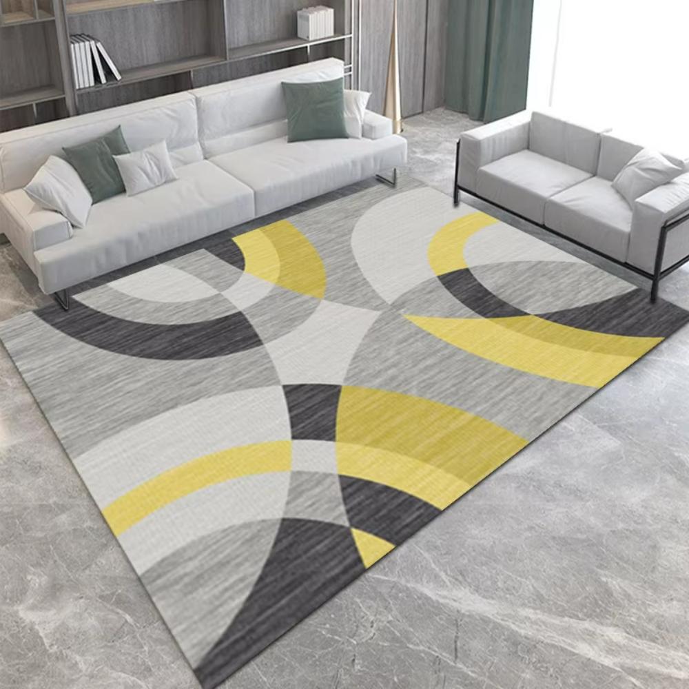 Luxury Geometric Printed Carpet for Living Room Decor Sofa Coffee Table Rugs Bedroom Lounge Kitchen Nonslip Floor Mat Doormat