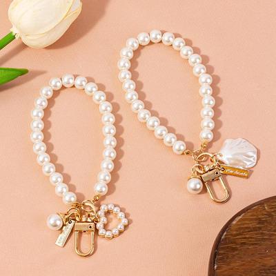 Креативный браслет и подвеска-брелок в виде сердца из жемчуга с ракушкой